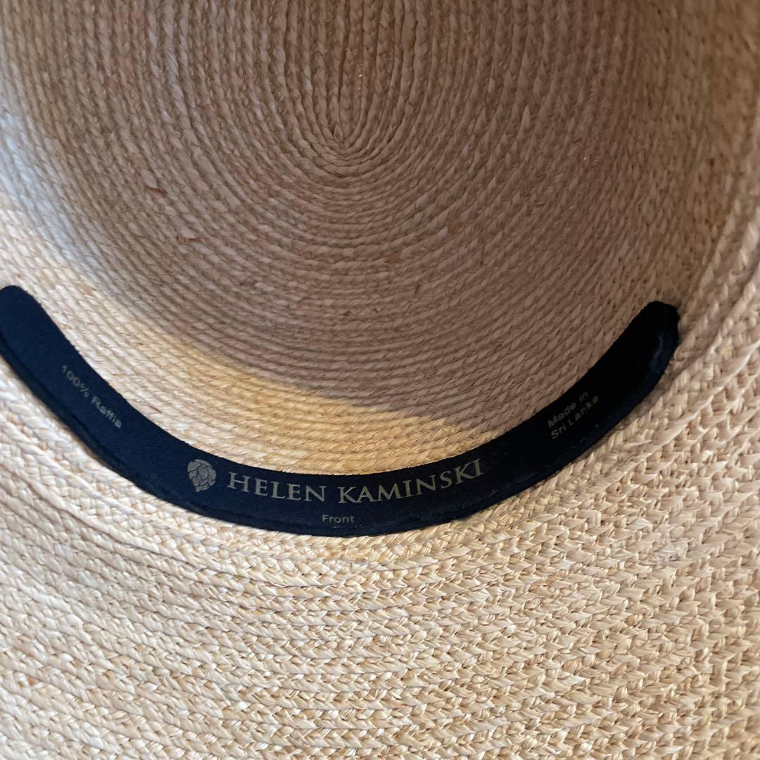 HELEN KAMINSKI ヘレンカミンスキー ラフィア ハット 黒リボン付き