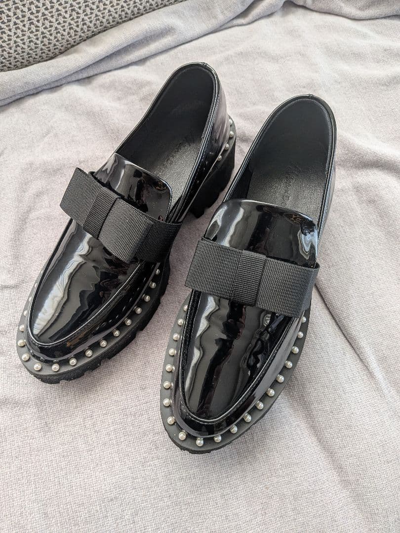 アキロン×Donobanコラボ パールリボンローファーM