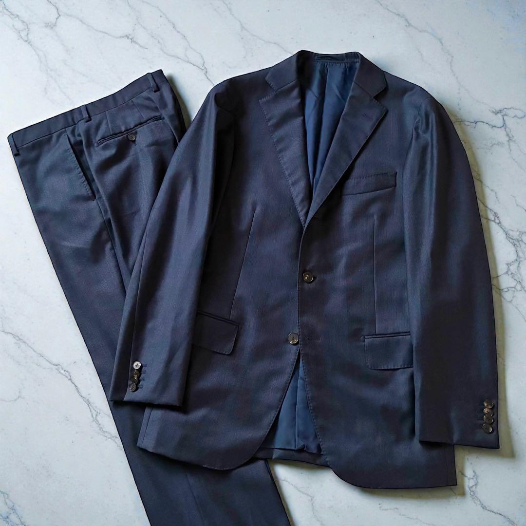 極美品 ロロピアーナ ユニバーサルランゲージ セットアップシングルスーツ 紺色