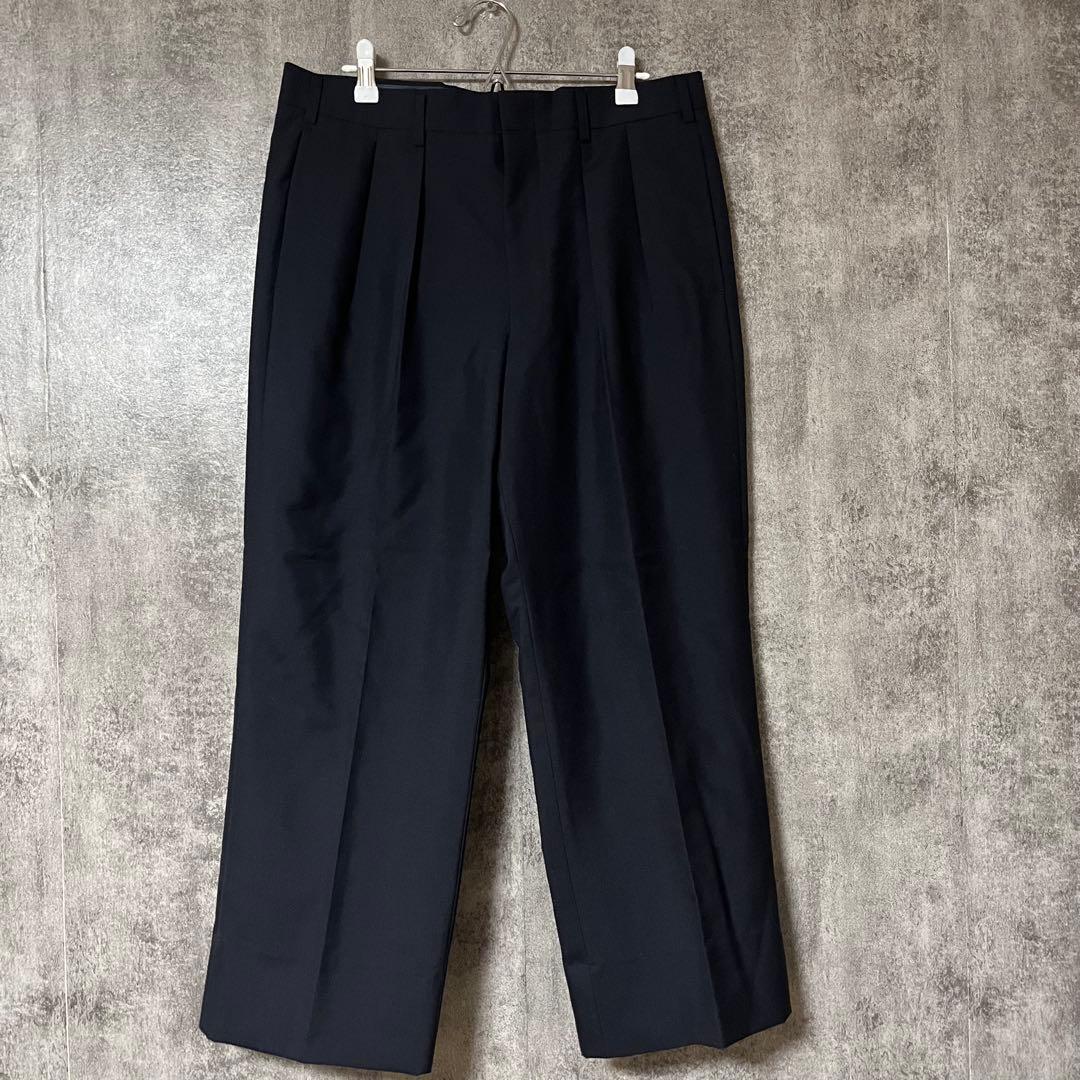 極美品 Burberry バーバリー 通年 ウール ワイドスラックス パンツ