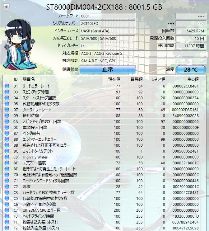 Seagate Barracuda 8TB 内蔵型ハードディスクドライブ