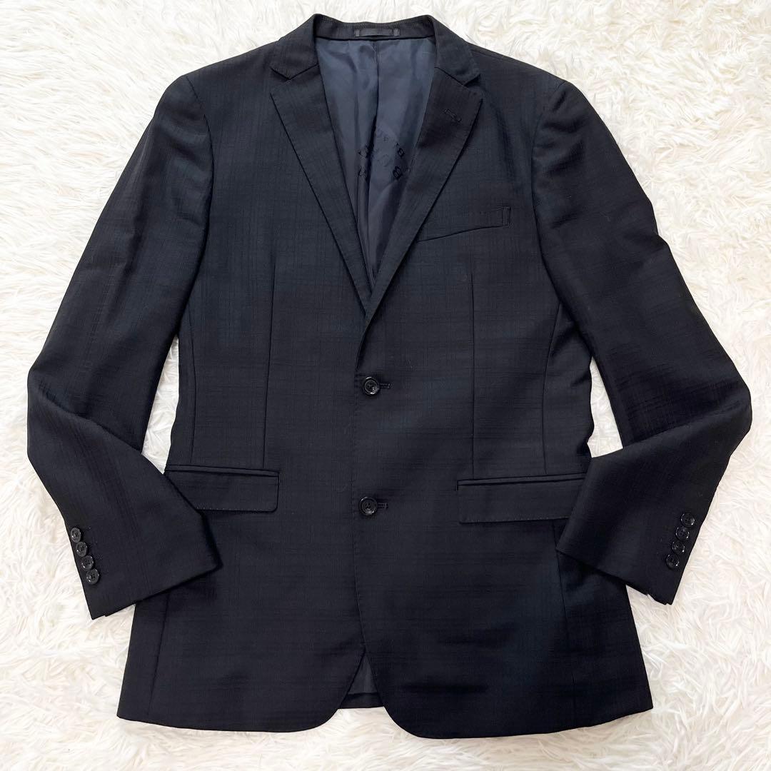 BURBERRYBLACK LABEL スーツ チェック メリノウール 黒