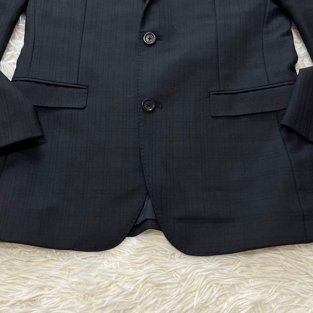 BURBERRYBLACK LABEL スーツ チェック メリノウール 黒