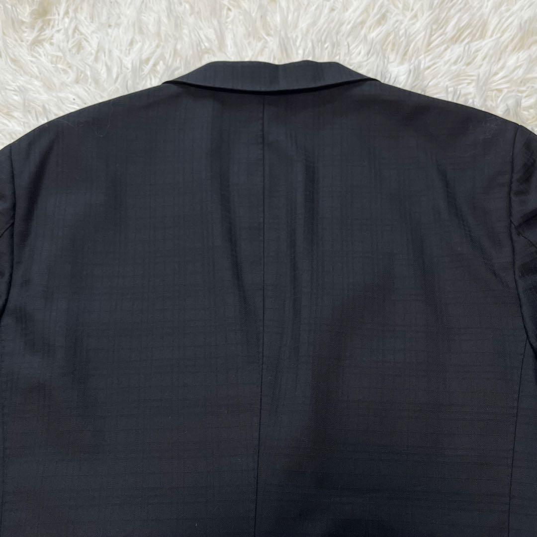 BURBERRYBLACK LABEL スーツ チェック メリノウール 黒