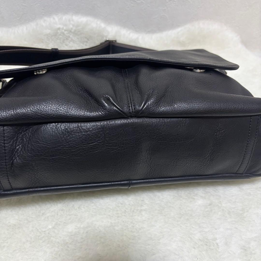 希少 コーチ ショルダーバッグ ヘリテージ ウェブレザー メッセンジャー シボ革