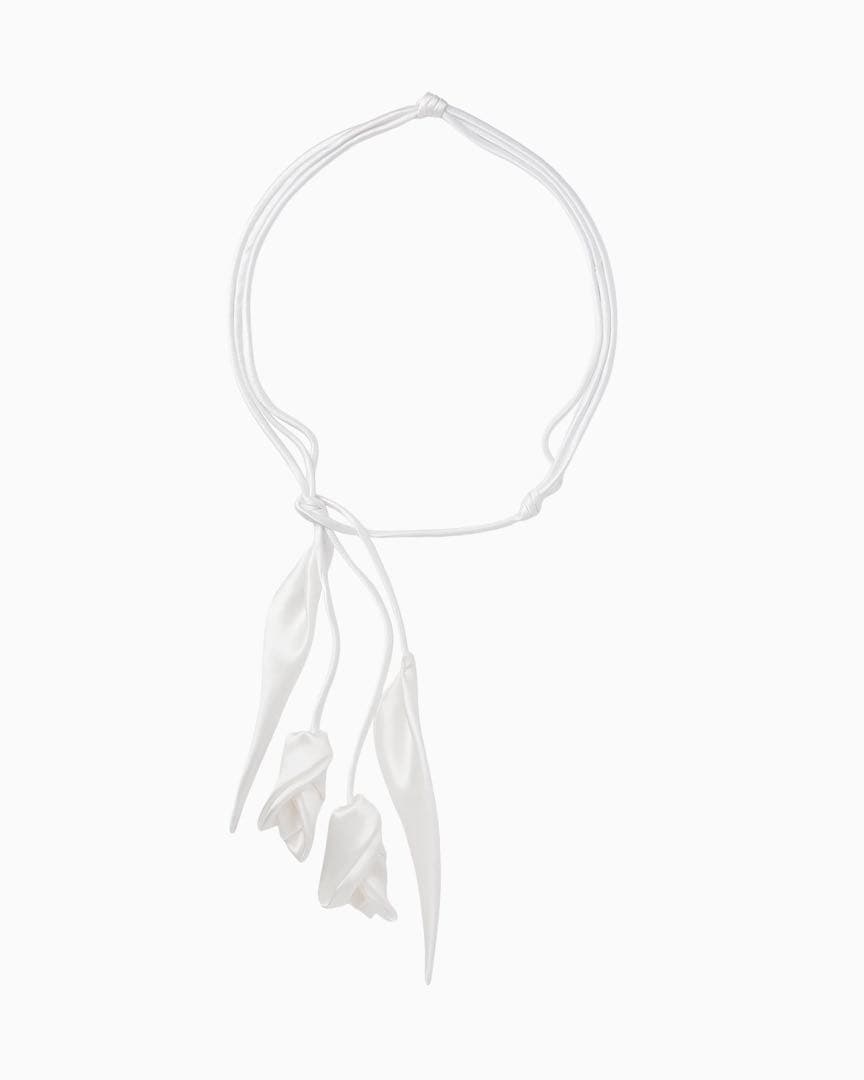 mame マメクロゴウチ フラワー モチーフ ベルト チューリップ チョーカー