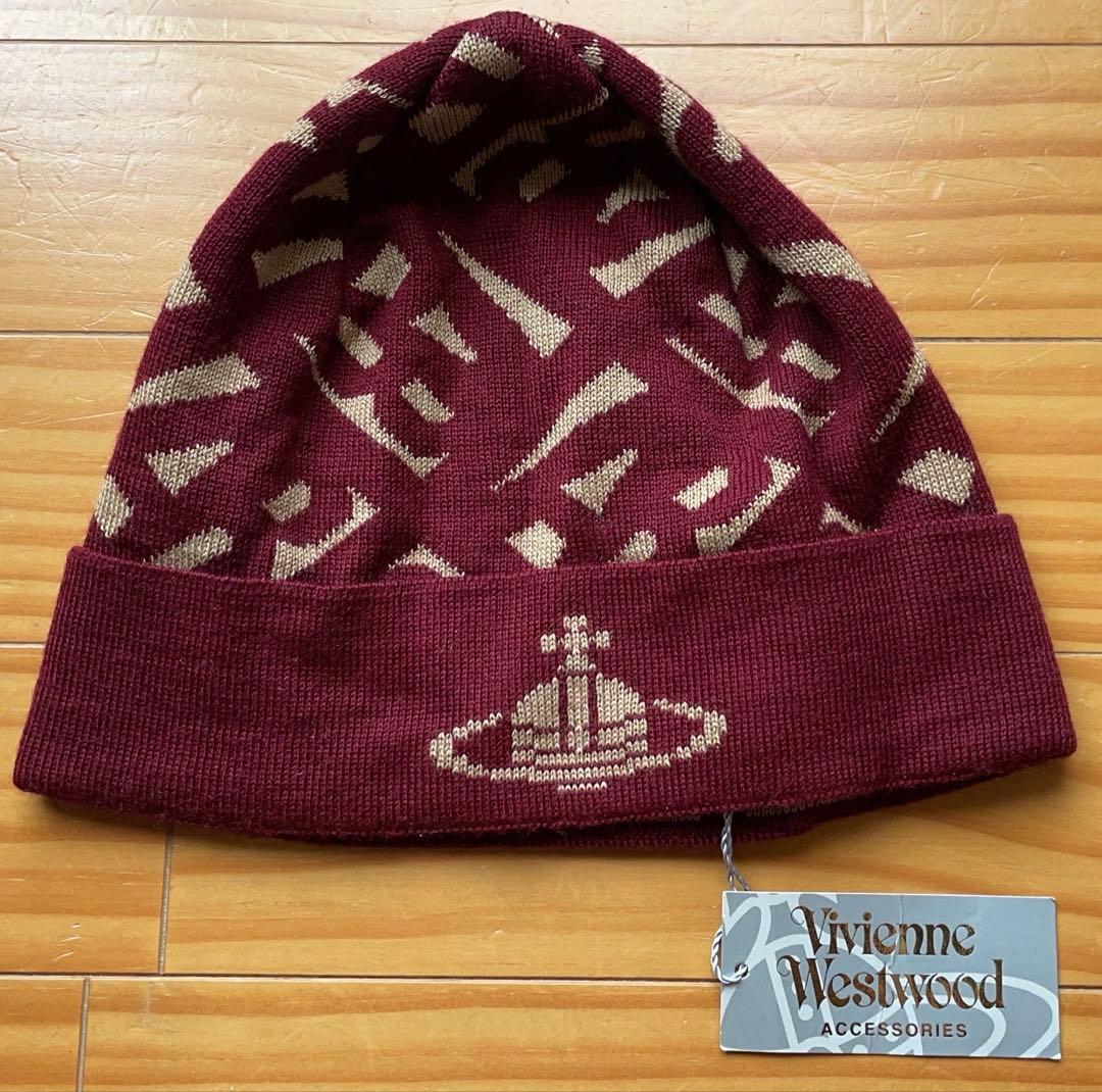 ね*こ様 【新品・未使用】ヴィヴィアン　ニット帽　ビーニー　ロゴ付き