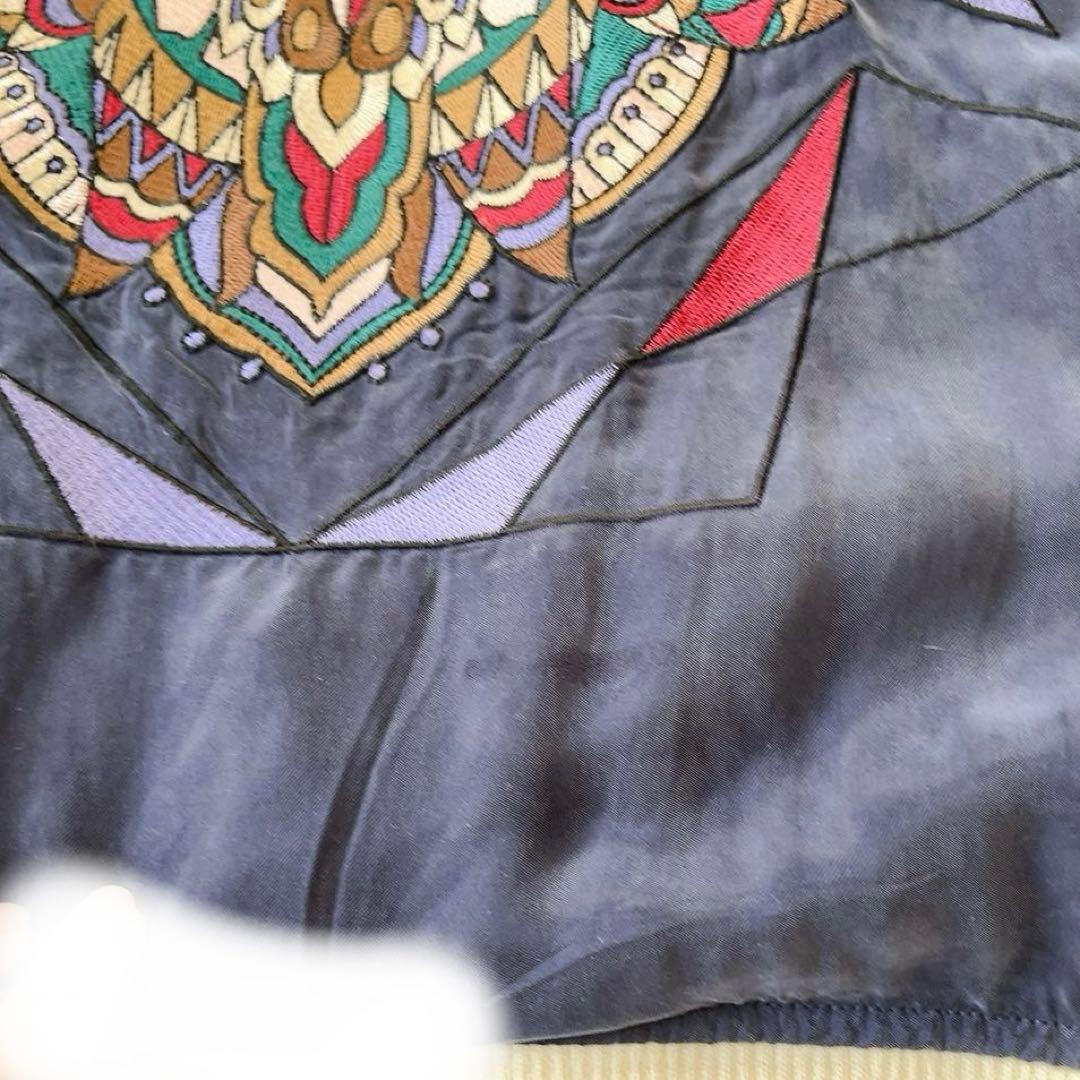 アウラ　AULA スカジャン　ビッグ刺繍　　大鹿　月　星　ネイビー　アウター