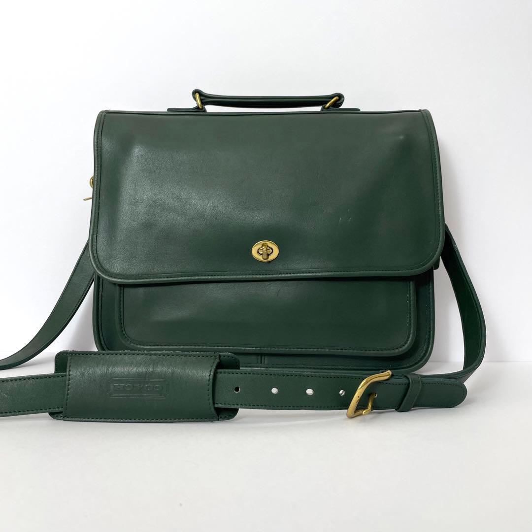 希少 オールドコーチ OLDCOACH ビジネスバッグ ターンロック グリーン