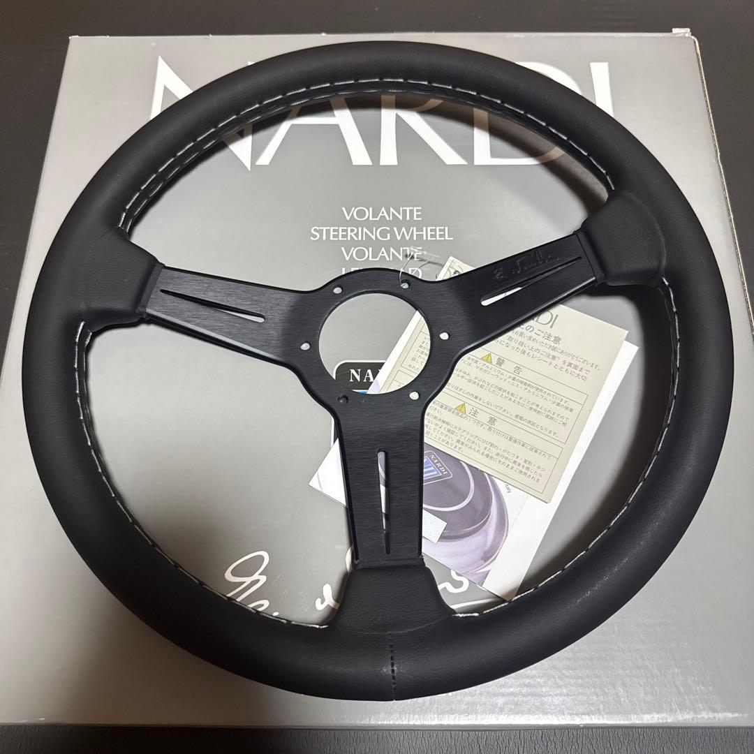 バ*ム様 ナルディ　CLASSIC ブラックレザー/ブラックスポーク（34φ）N