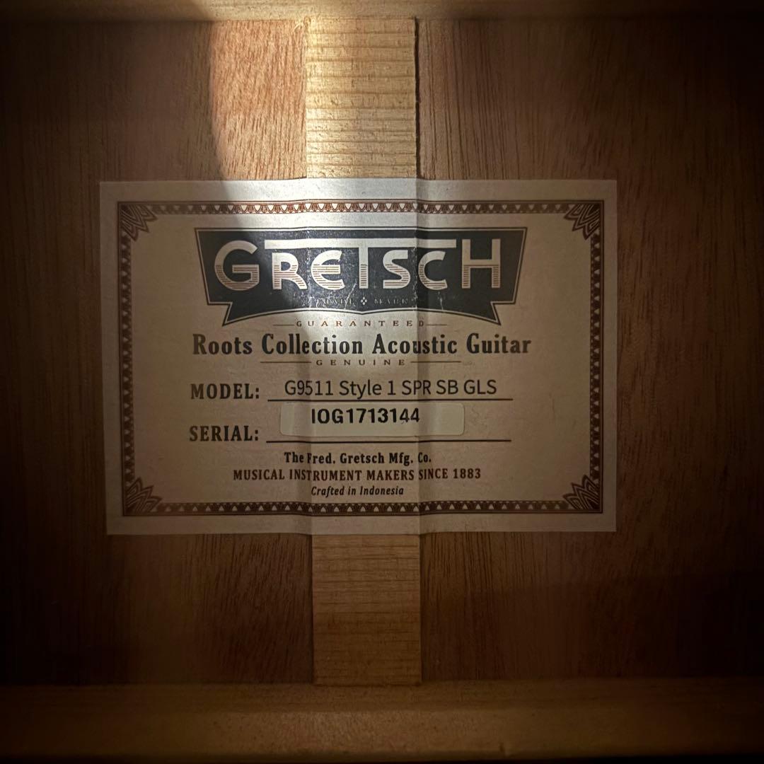 【未使用/レア物】GRETSCH G9511 Style1 SPR SB GLS