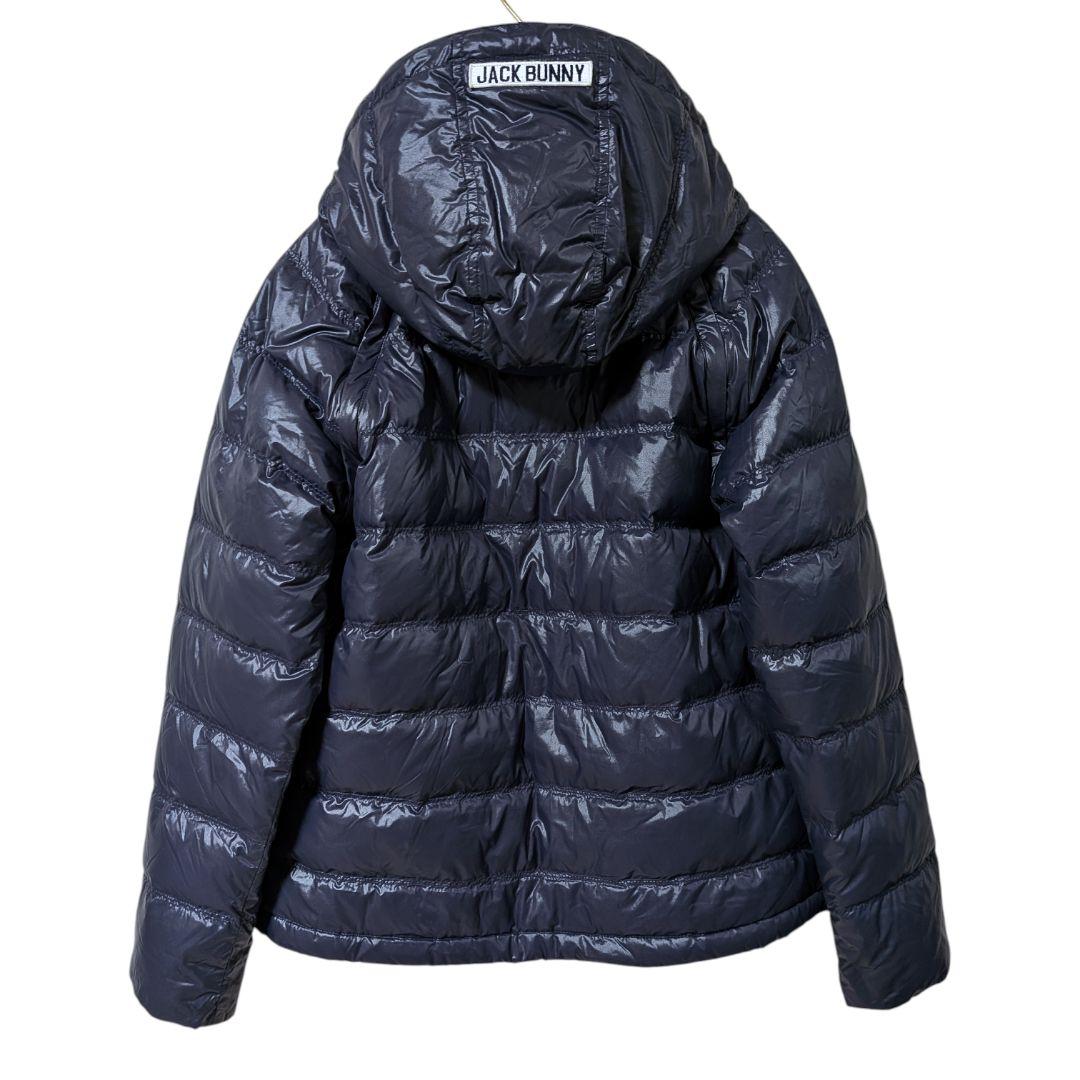 ジャックバニー ロゴライン ダウンジャケット ネイビー フード ゴルフ 1 M