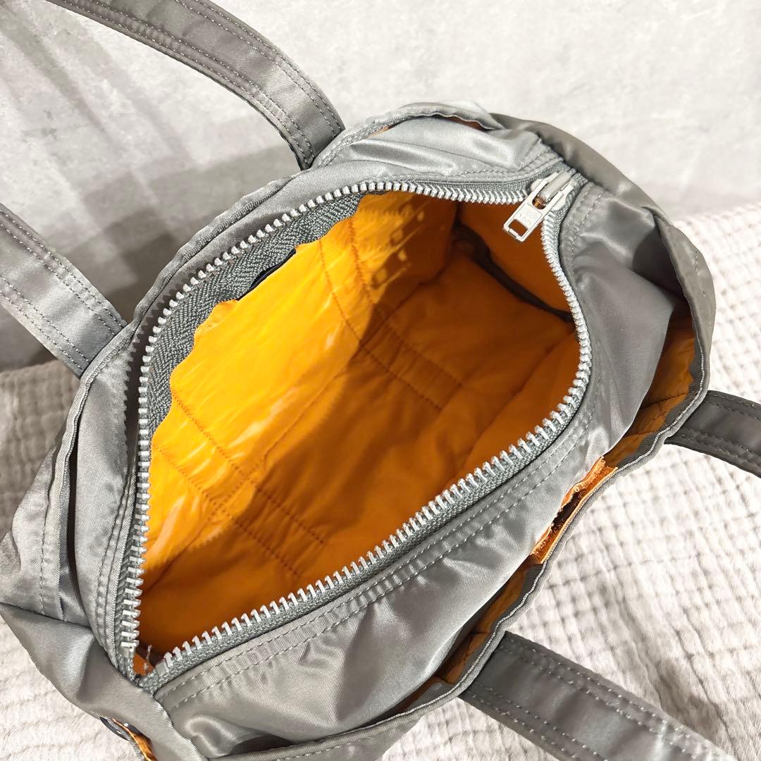 美品 ポーター タンカー ドラムバッグ ミニボストン グレー