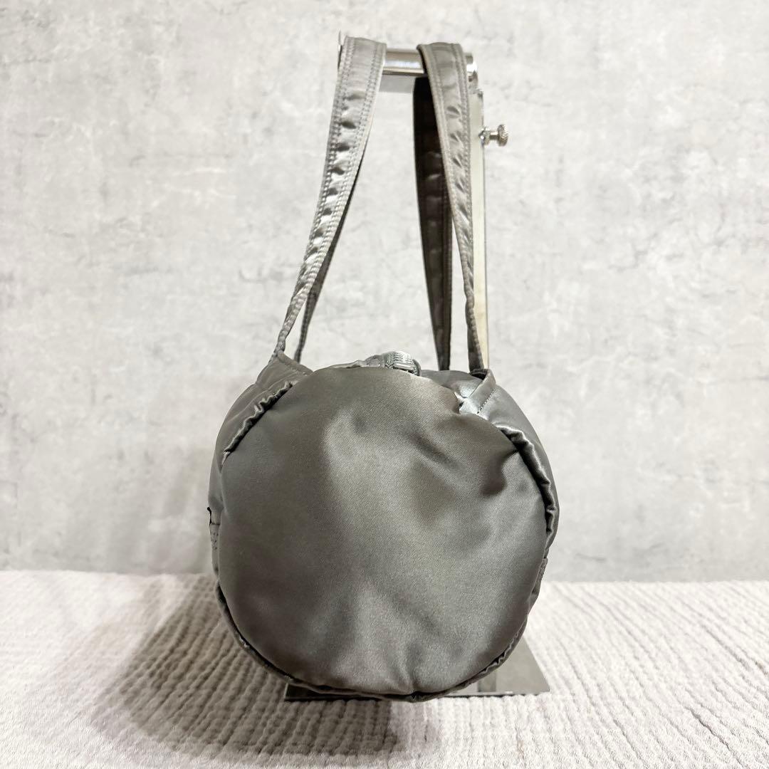 美品 ポーター タンカー ドラムバッグ ミニボストン グレー
