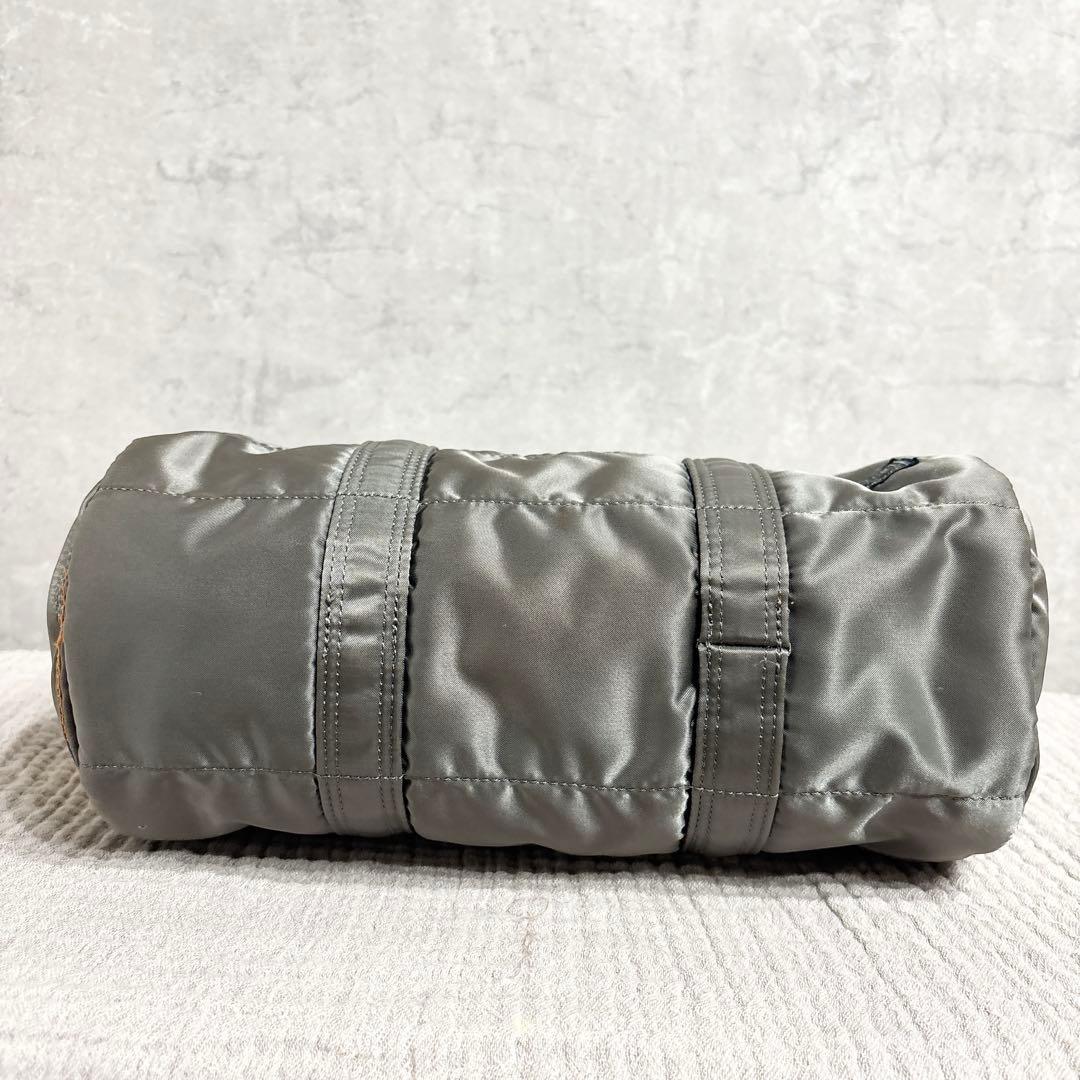 美品 ポーター タンカー ドラムバッグ ミニボストン グレー