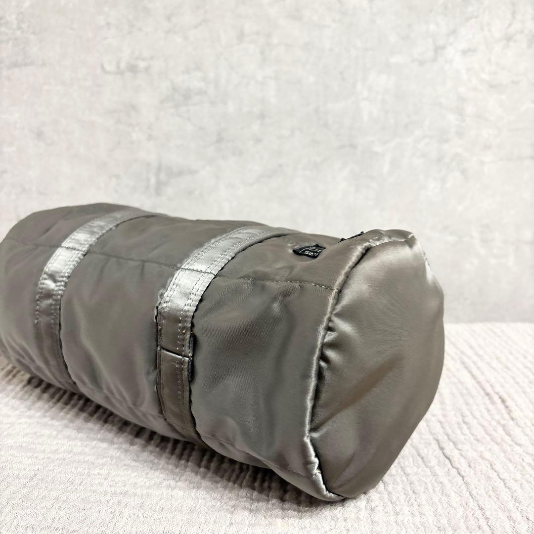 美品 ポーター タンカー ドラムバッグ ミニボストン グレー