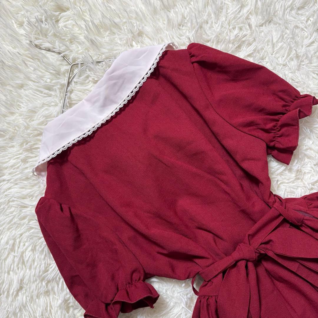 ロリータワンピース ウエストリボン 銀ボタン ゴスロリ かわいい