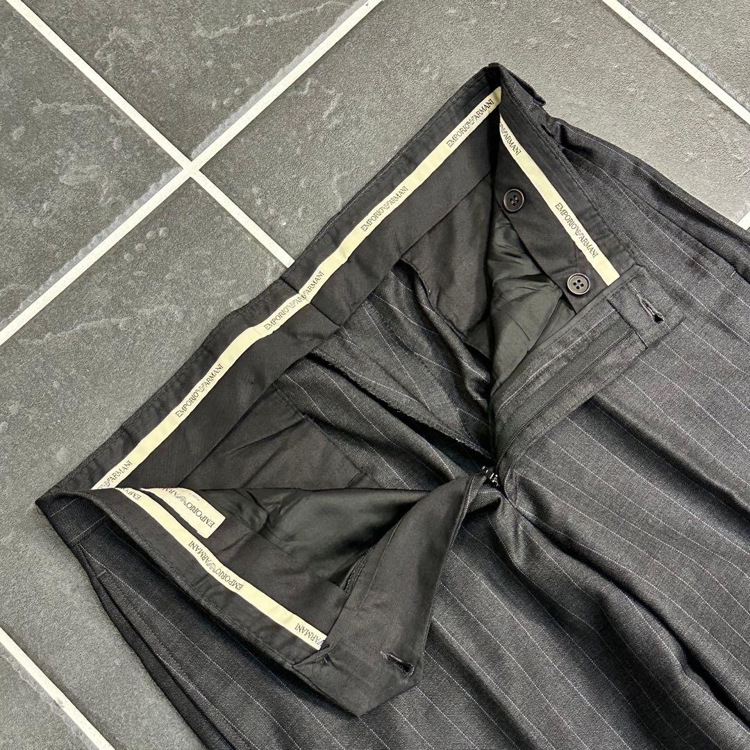 90s Emporio Armani 【ウール　ワイドスラックス　ストライプ】