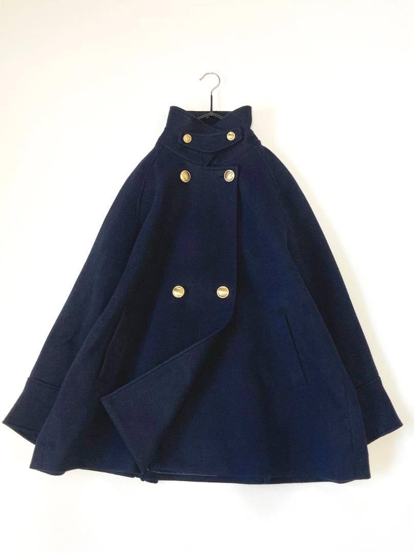 美品SHIPS大人可愛い25AWウールライクジャージーメルトン2WAY Pコート