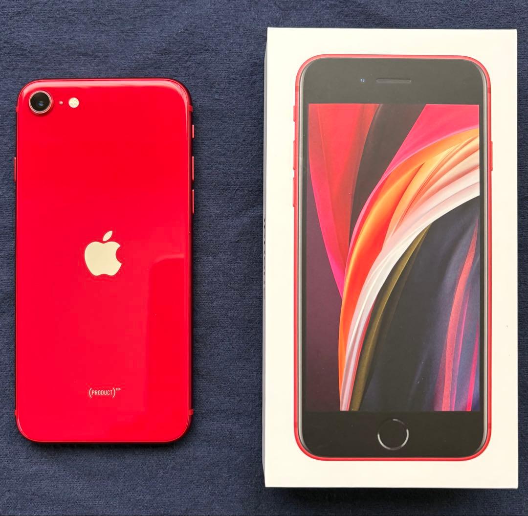iPhone SE2 第2世代 レッド 64GB純正電池90% 箱イヤホン他付属