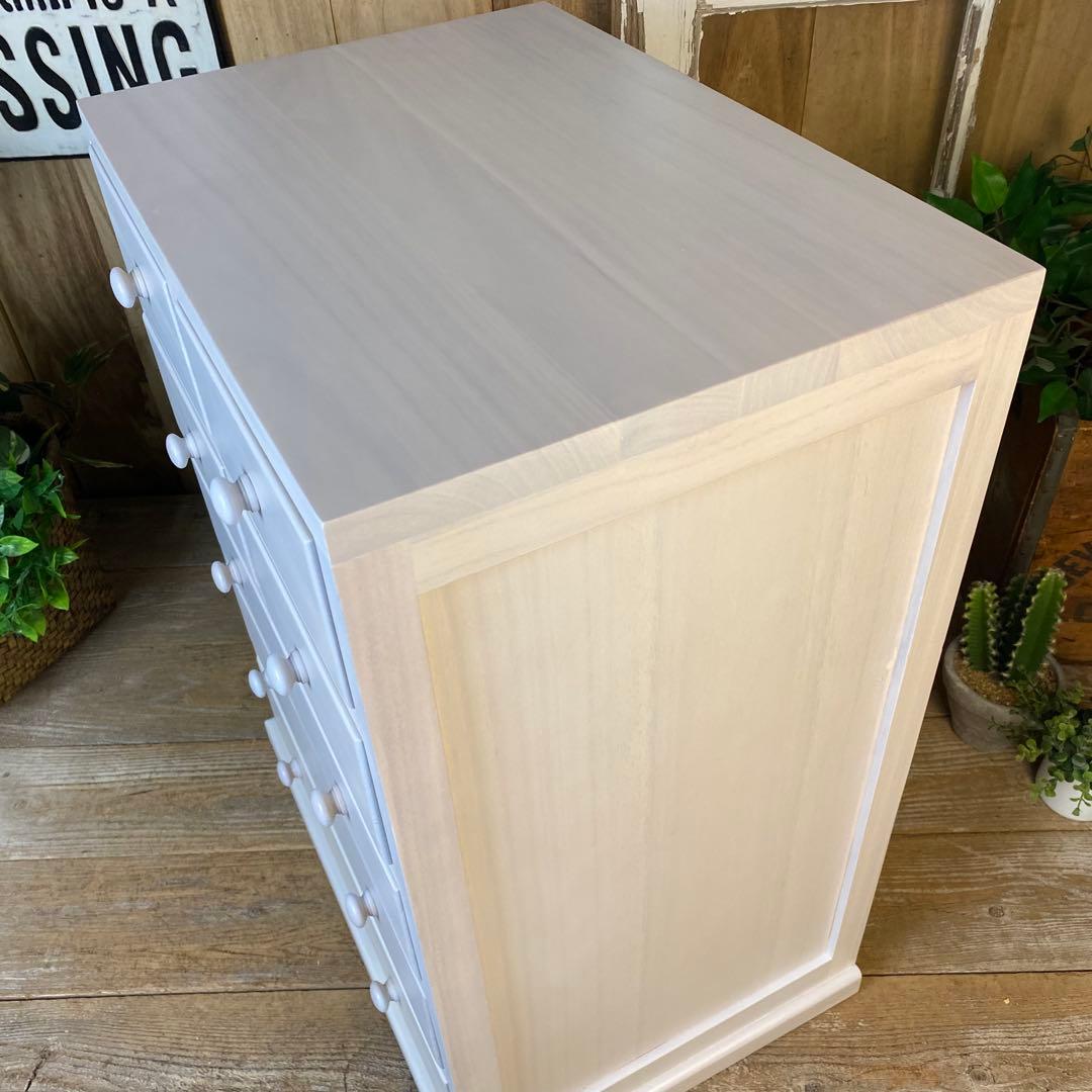 大幅値下げセール中！木製多引き出し桐チェストタンスDホワイト48㎝×65㎝縦長