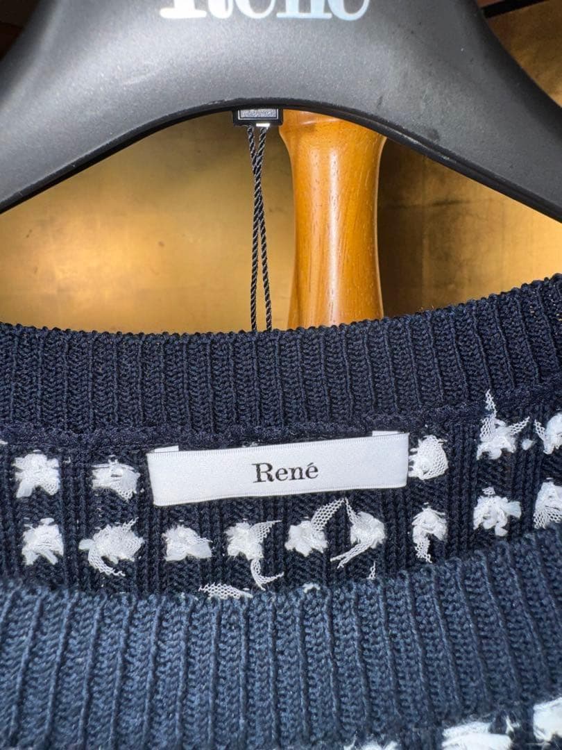 【Reneルネ】新品タグ付き定価58,300円春ニットツイード38