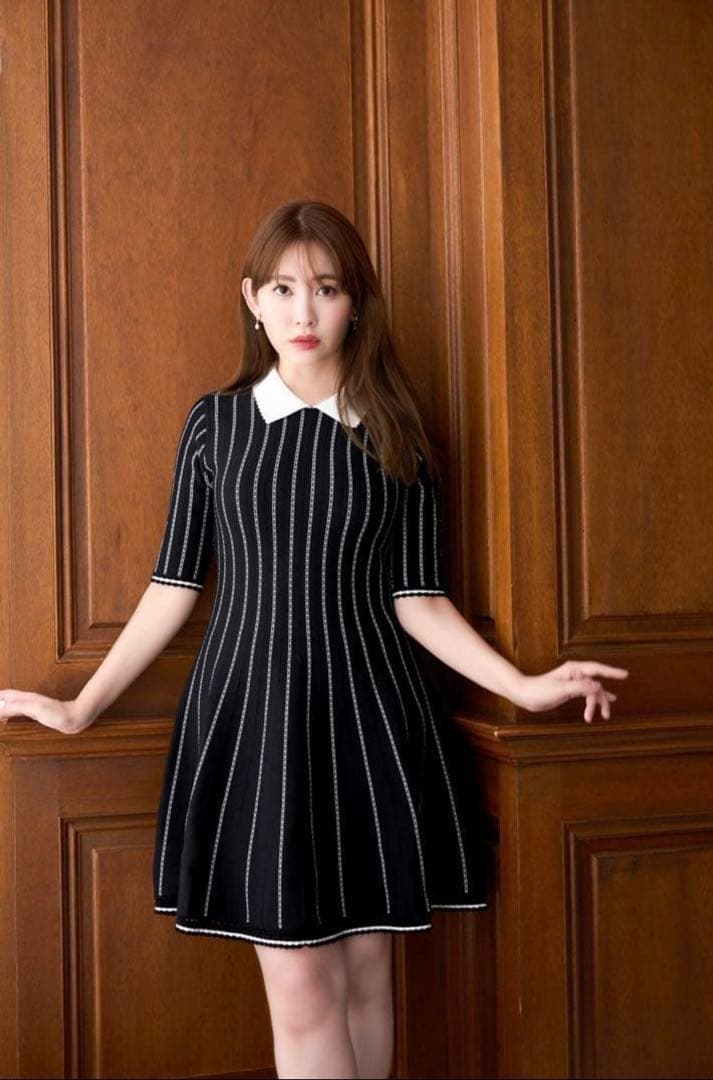 【最終お値下げ】Striped Jacquard Knit Dress