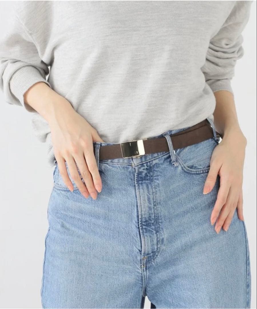 新品 LEFIJE レフィエ スエードオーバルベルト　グレー ブラウン ベージュ