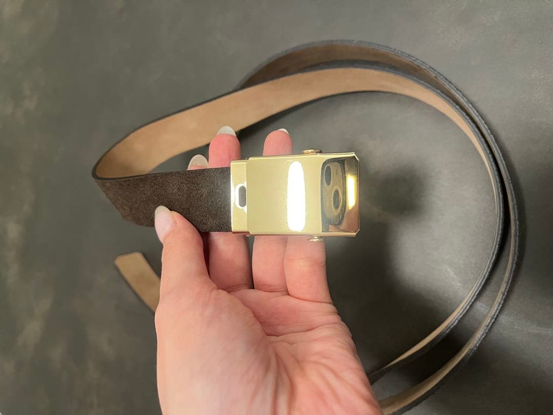 新品 LEFIJE レフィエ スエードオーバルベルト　グレー ブラウン ベージュ