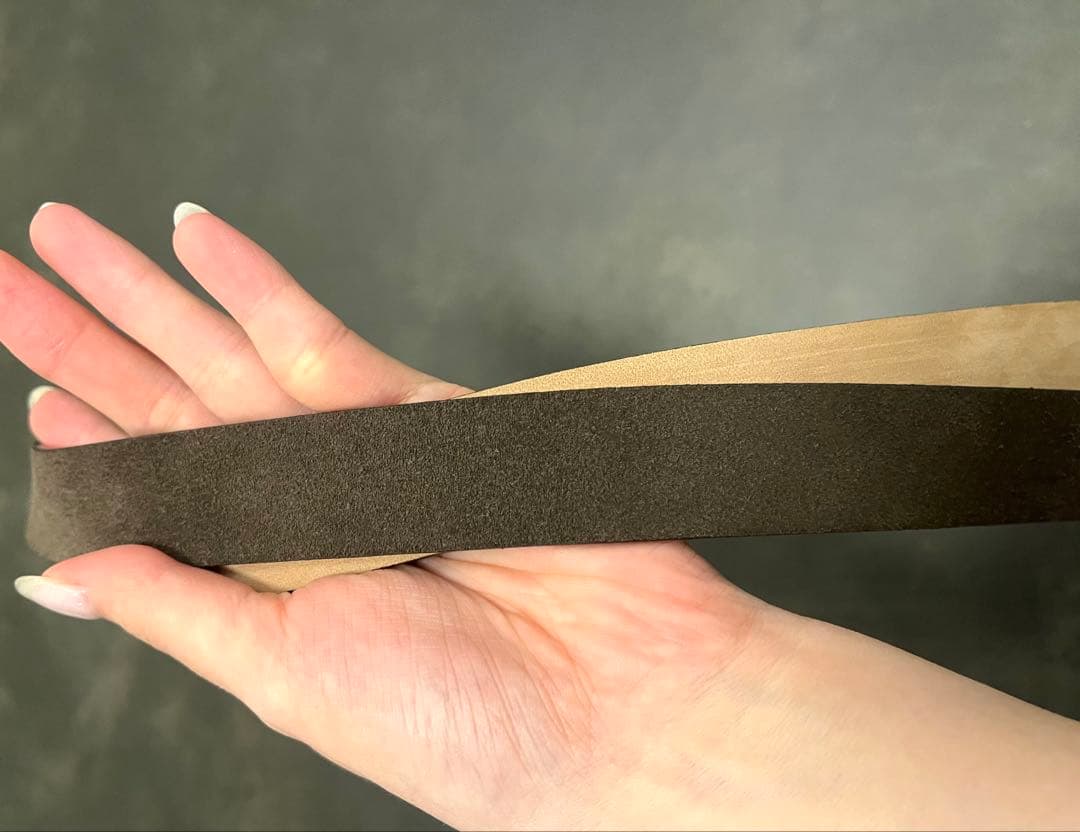 新品 LEFIJE レフィエ スエードオーバルベルト　グレー ブラウン ベージュ