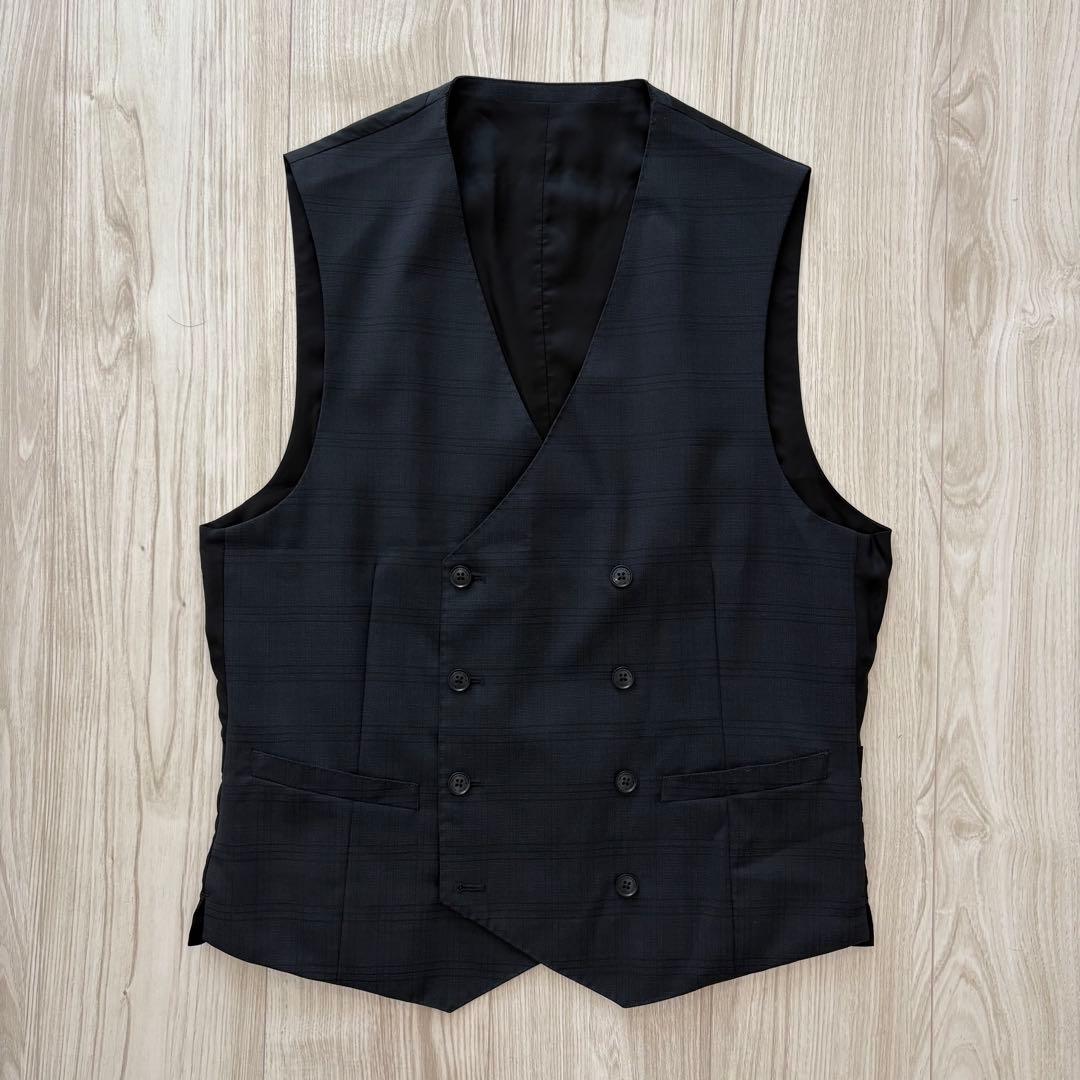 【美品】MAJI スリーピース スーツ A6 L チャコール チェック シルク混