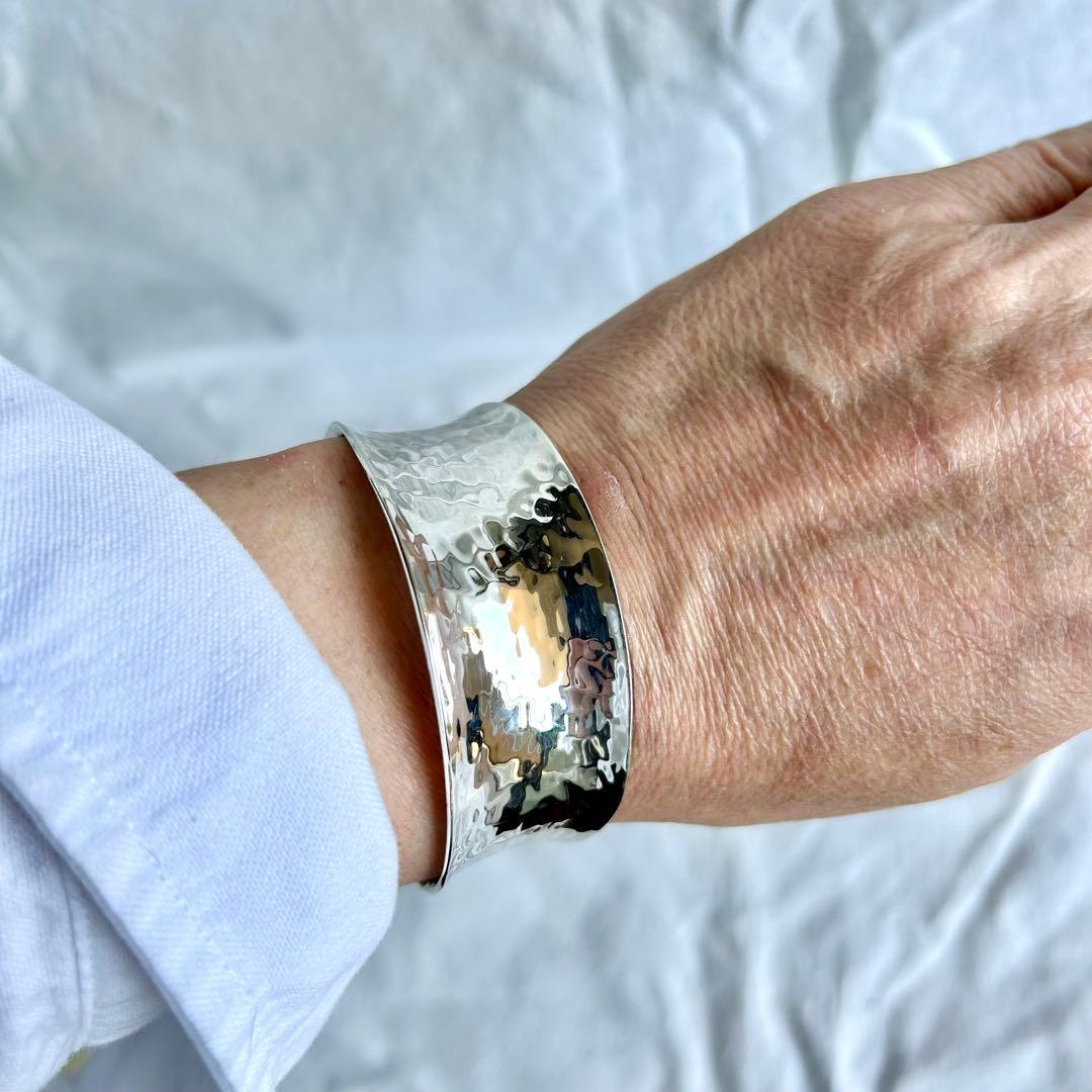 メキシカンジュエリー　ヴィンテージ　バングル　ボーンカフMEXICO刻印あり