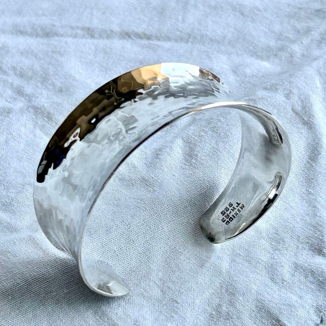 メキシカンジュエリー　ヴィンテージ　バングル　ボーンカフMEXICO刻印あり