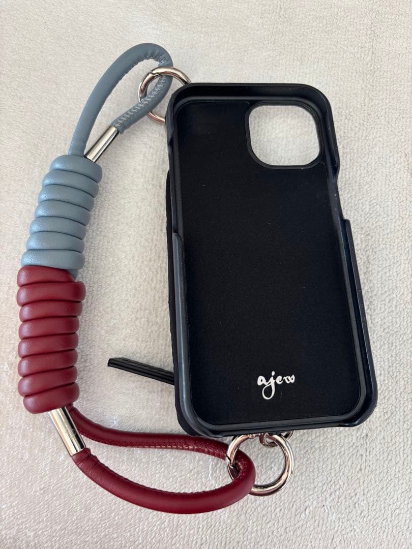 puffer case Coil strap | blue×burgundy