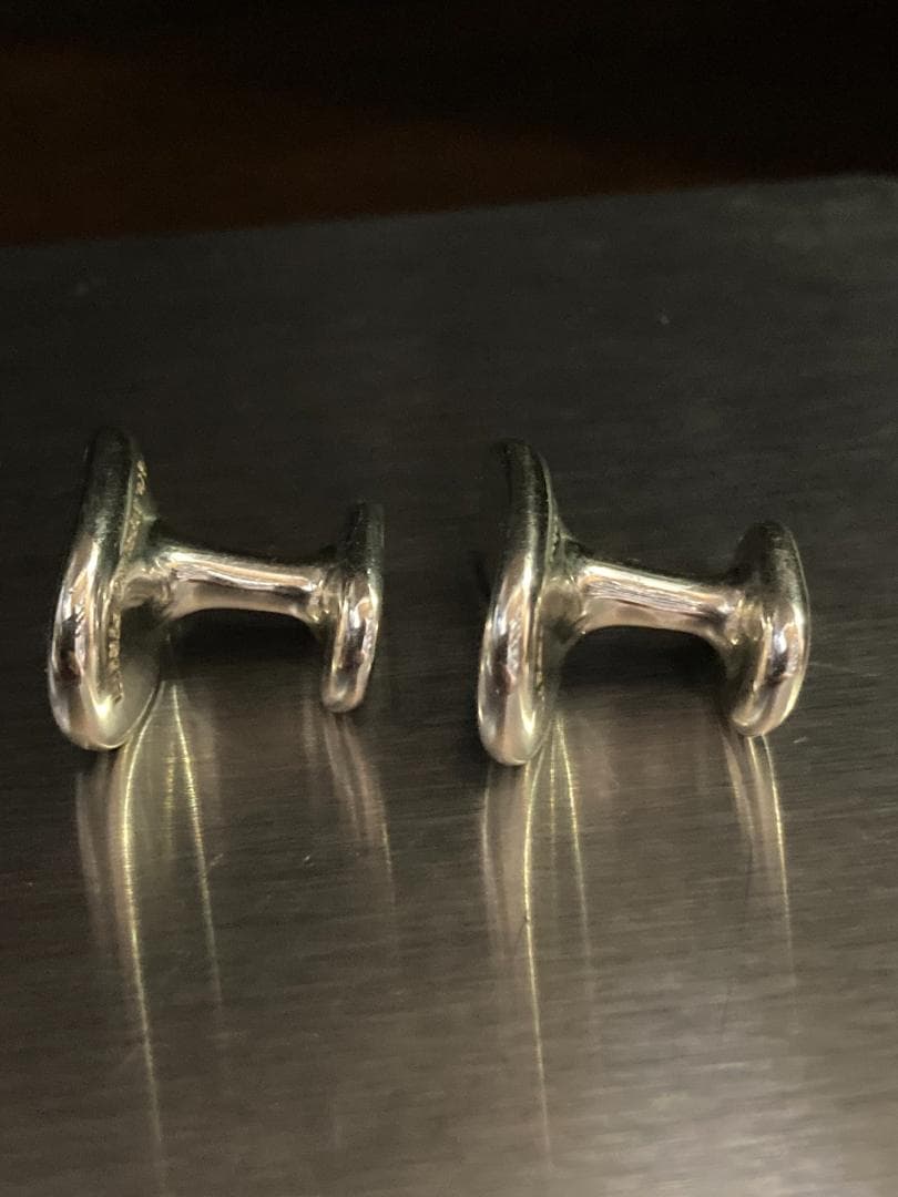 美品 ティファニー ビーンズ カフス ラージ エルサペレッティ シルバー