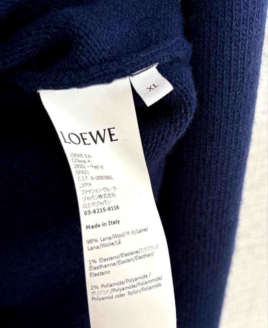 LOEWE ダークネイビー クルーネックセーターXL