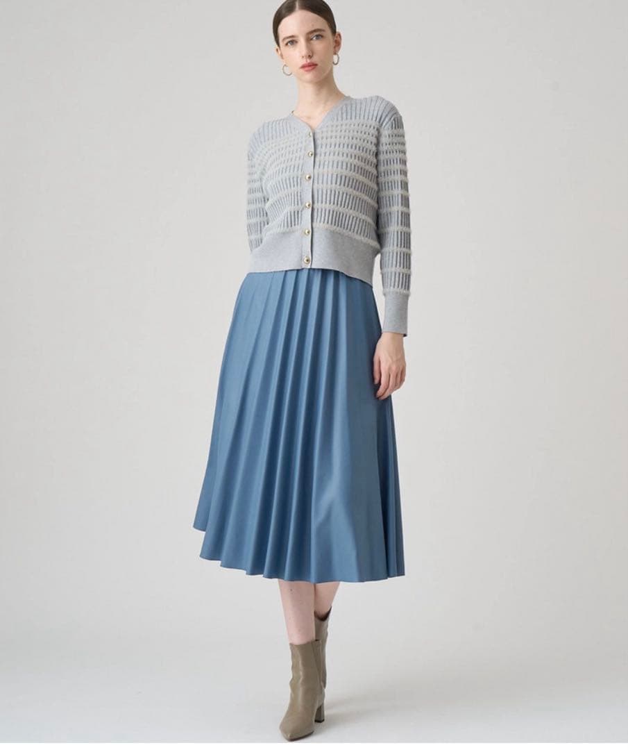 ANAYI フェザーボーダーカーディガン