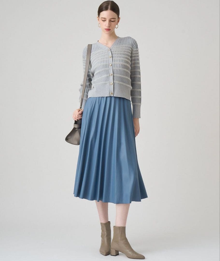 ANAYI フェザーボーダーカーディガン