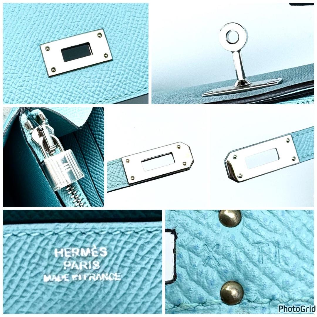 エルメス　ケリーウォレット　ブルーセレスト　X刻印　長財布　プレゼント