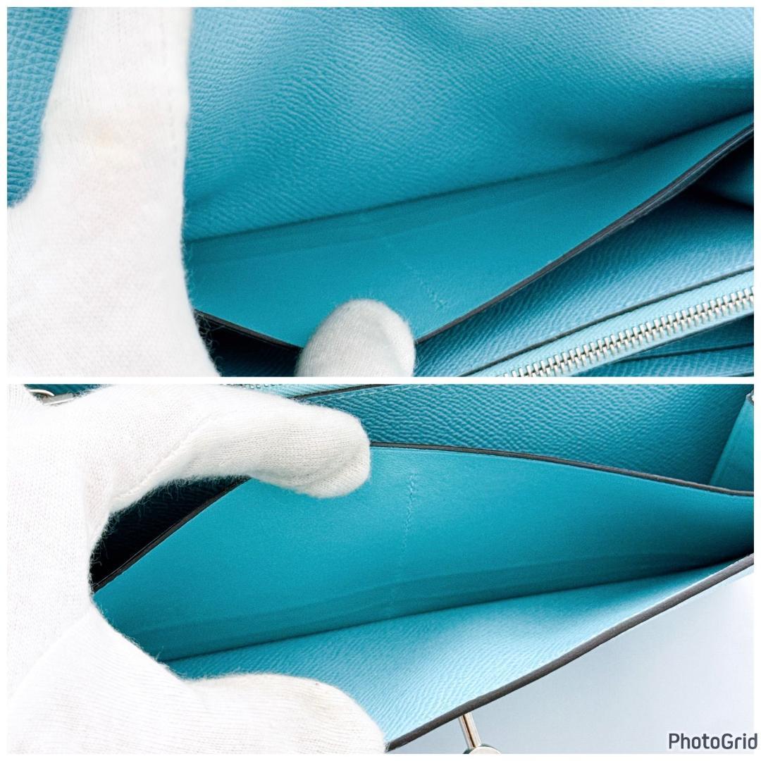 エルメス　ケリーウォレット　ブルーセレスト　X刻印　長財布　プレゼント