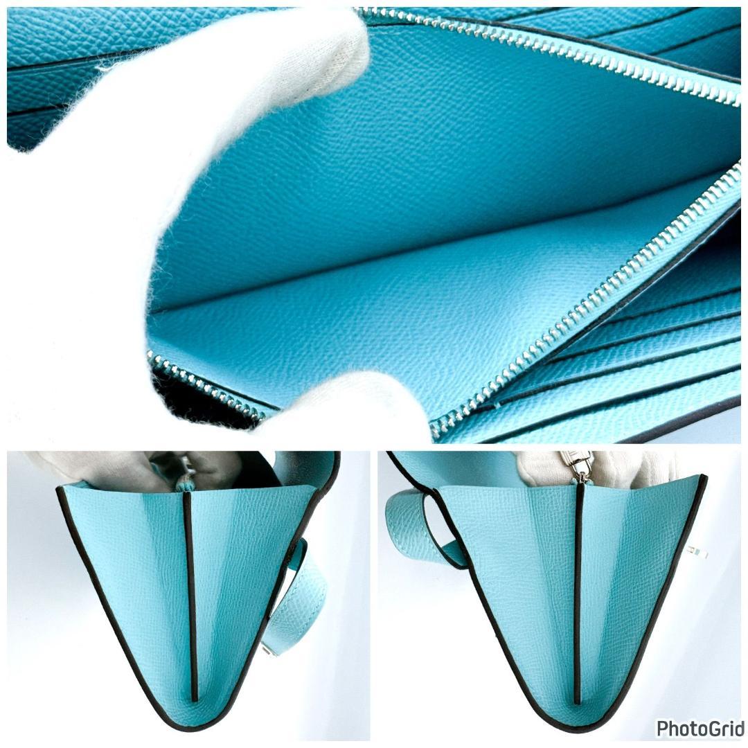 エルメス　ケリーウォレット　ブルーセレスト　X刻印　長財布　プレゼント