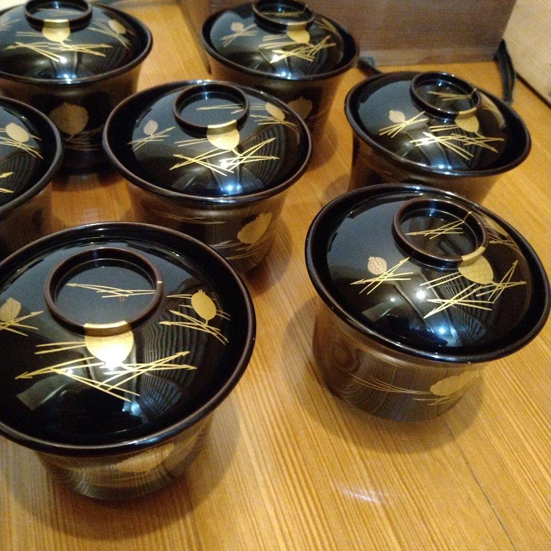 K*ん様 箸洗　松葉蒔絵　黒塗　１０人前