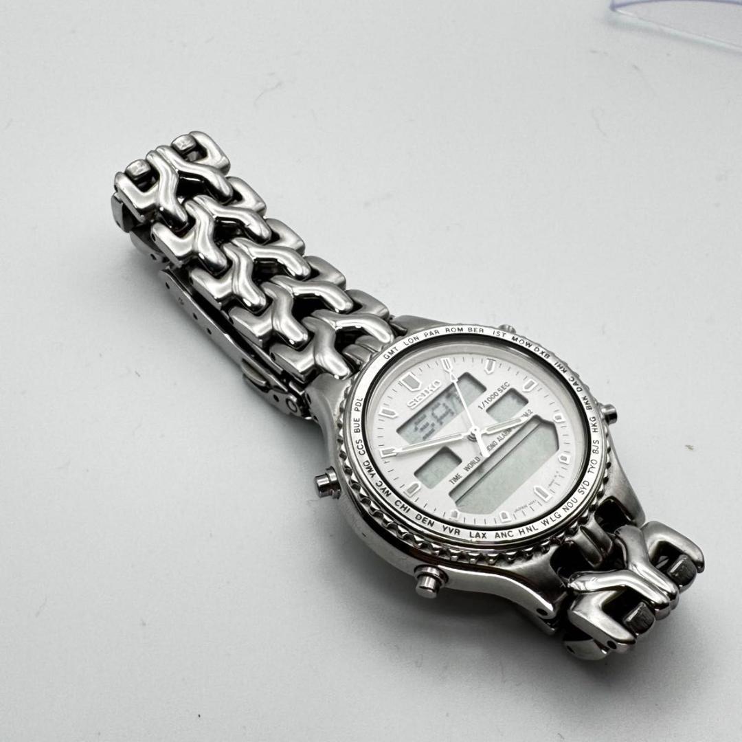 SEIKO セイコー メタルバンド シルバー デジアナ アラーム 腕時計