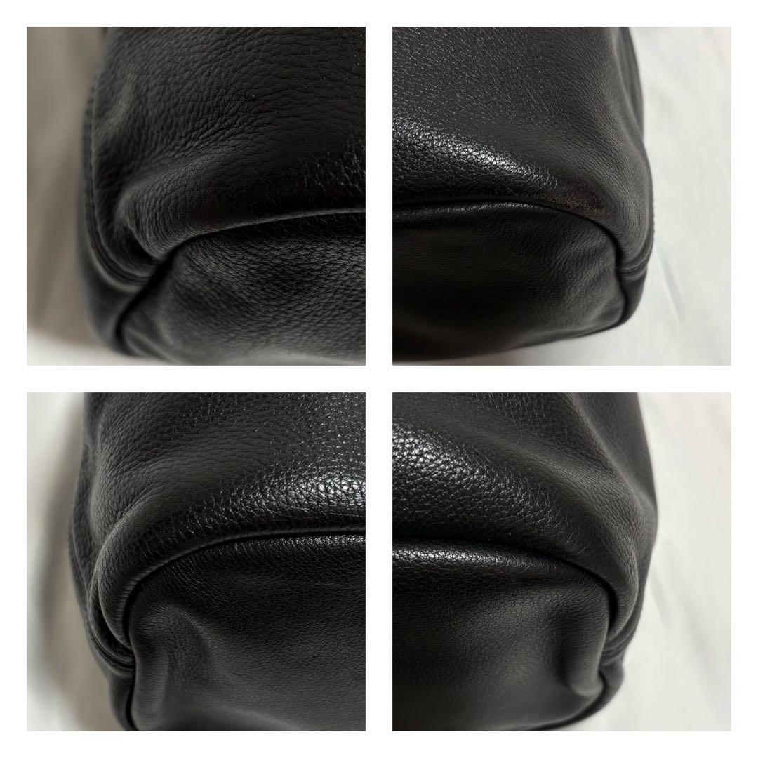 希少 ロンシャン 巾着 ショルダーバック レザー ロゴ 馬 斜めがけ ブラック