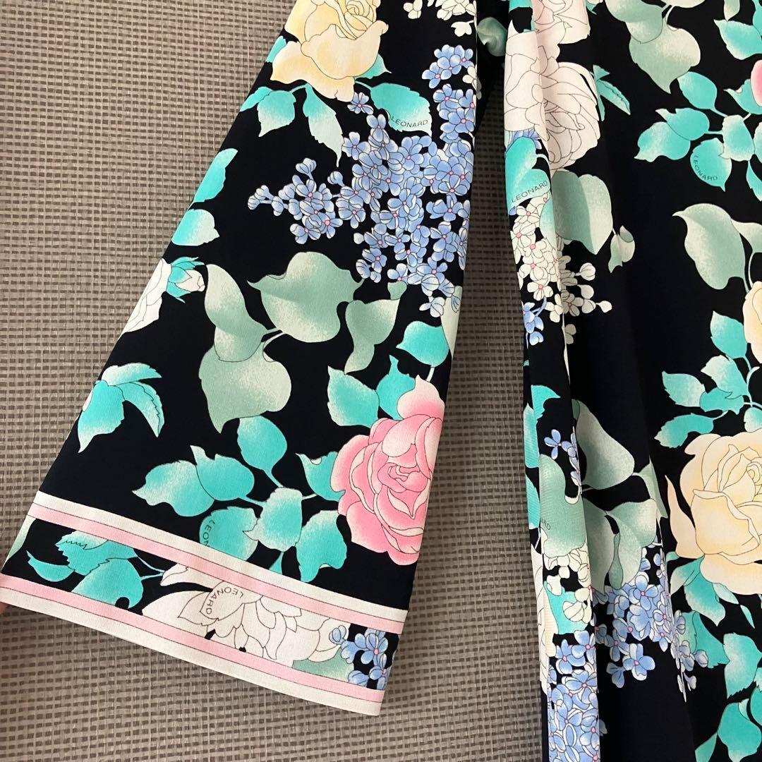 近年美品　レオナール　カンカン　チュニック　花柄　大きいサイズ44
