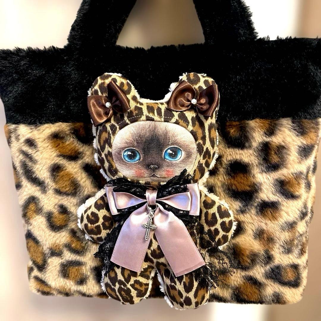 マ*ゲ様 コヤンイサムチョン・ヒョウ柄ファー・トートバック