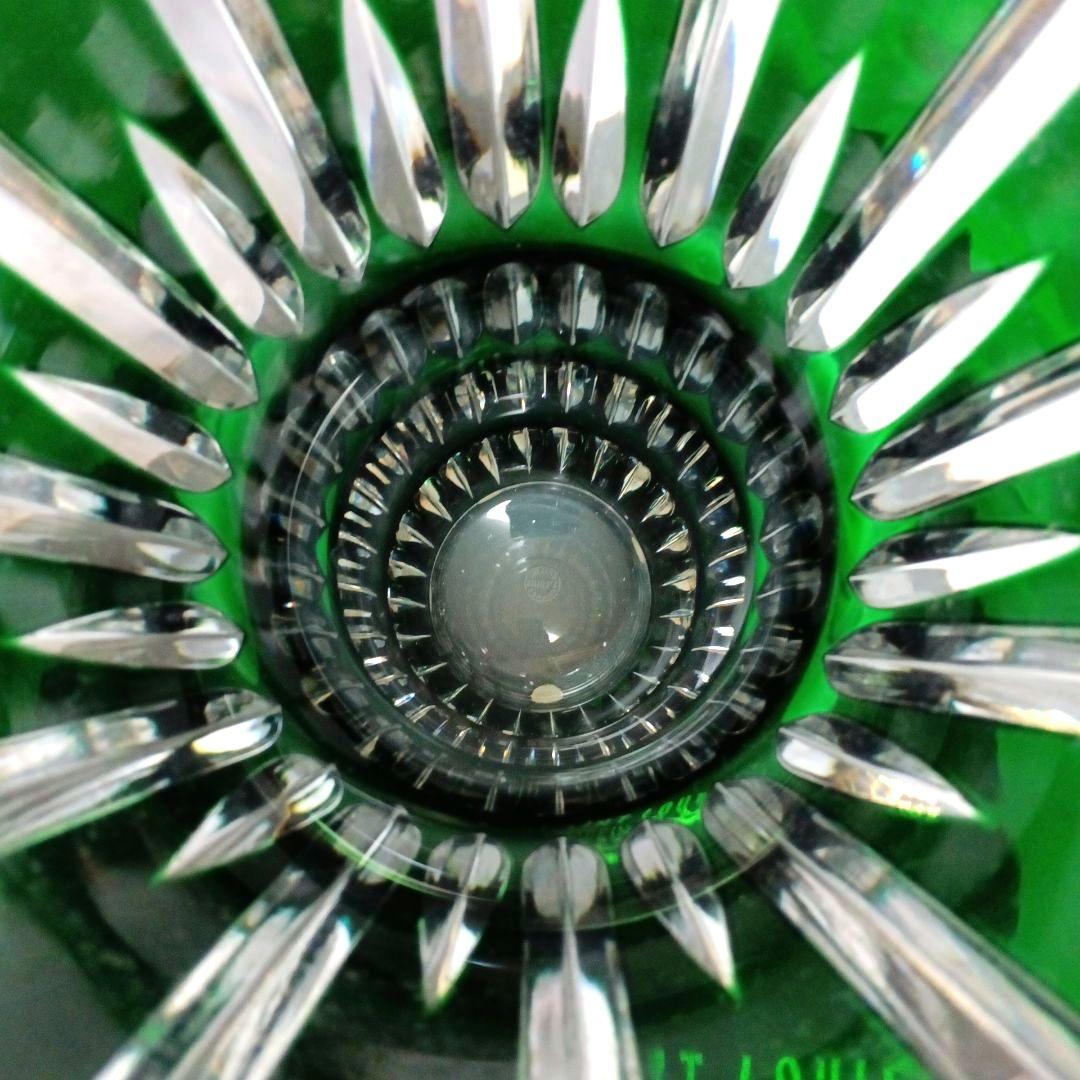 【最高級クリスタル】サンルイクリスタル　花瓶　フラワーベース　グリーン