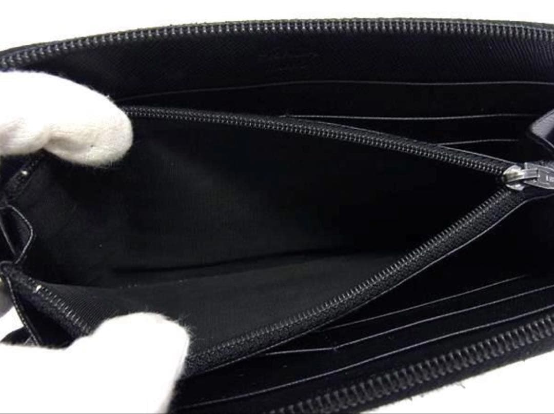 【新春特価❣️】PRADA プラダ サフィアーノ ラウンドジップ 長財布 黒