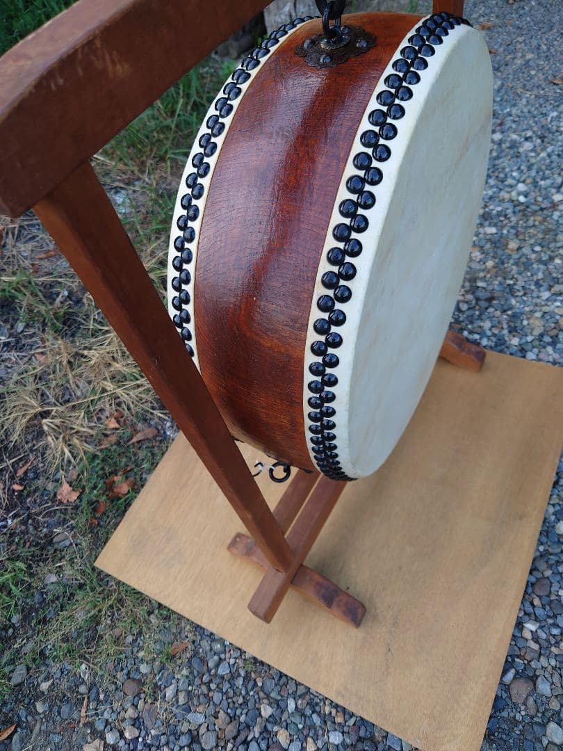 nanaページ 和太鼓 直径約45cm 木製スタンド付き