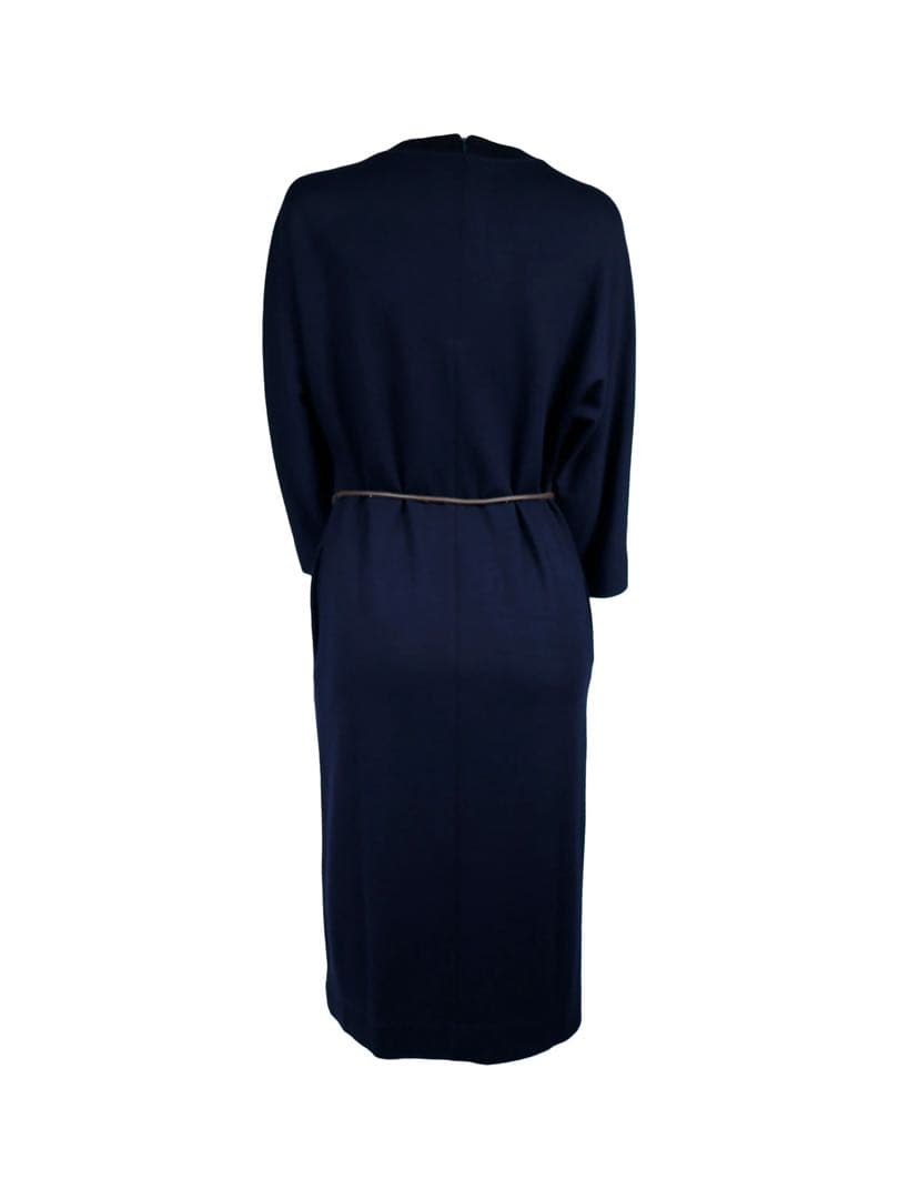 PESERICO ペゼリコ　ウールコットンジャージーニットベルト付きワンピース